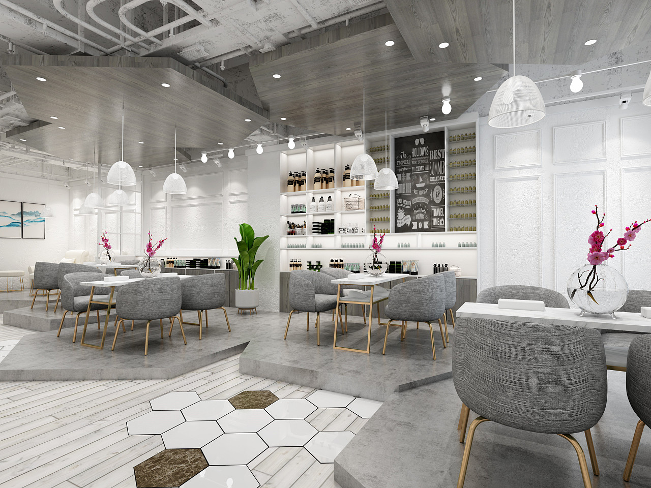 2020最火轻奢美容院装修风格,美容院2024门店最新装修风格