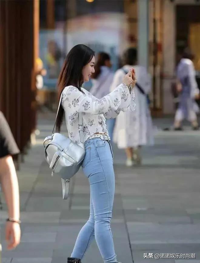 雪纺衫搭配牛仔裤穿搭图片,雪纺衫上衣搭配阔腿牛仔裤