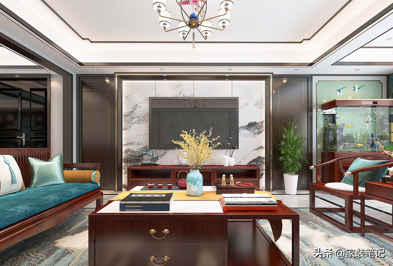 十大经典客厅设计,中式客厅吊顶效果图大全2021款