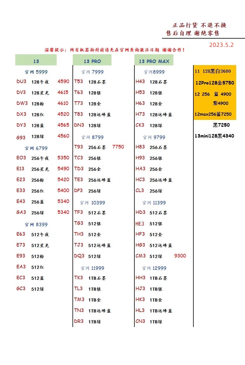 华强北今日二手苹果手机报价单,华强北手机报价单每日更新
