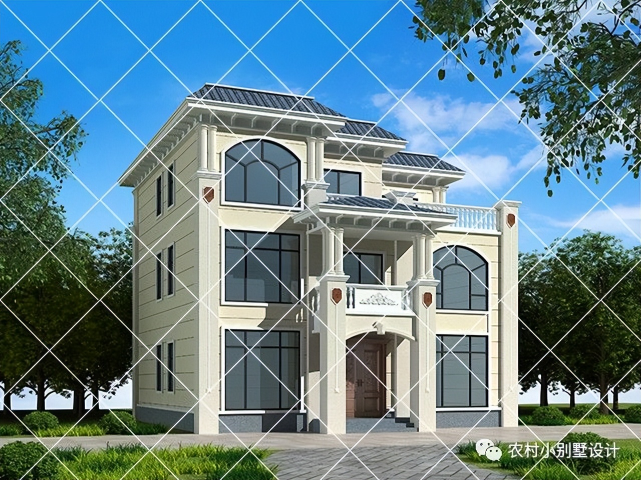 实用农村二层半平顶别墅图片,农村最流行的两层平顶别墅