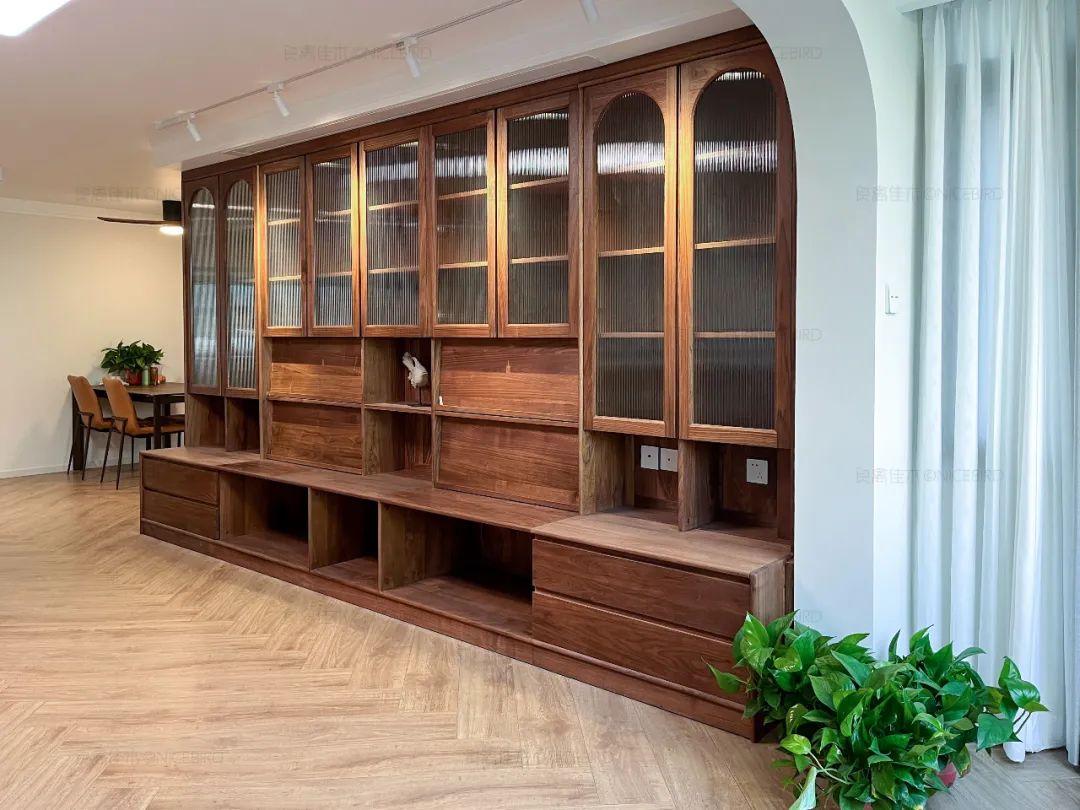 复古小拱门卡座书柜，主打一个全网爆火，北京业主是懂造景滴