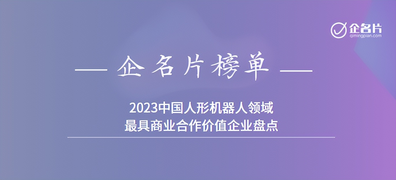 中国最有潜力的6家机器人公司,2023年中国机器人公司世界排名