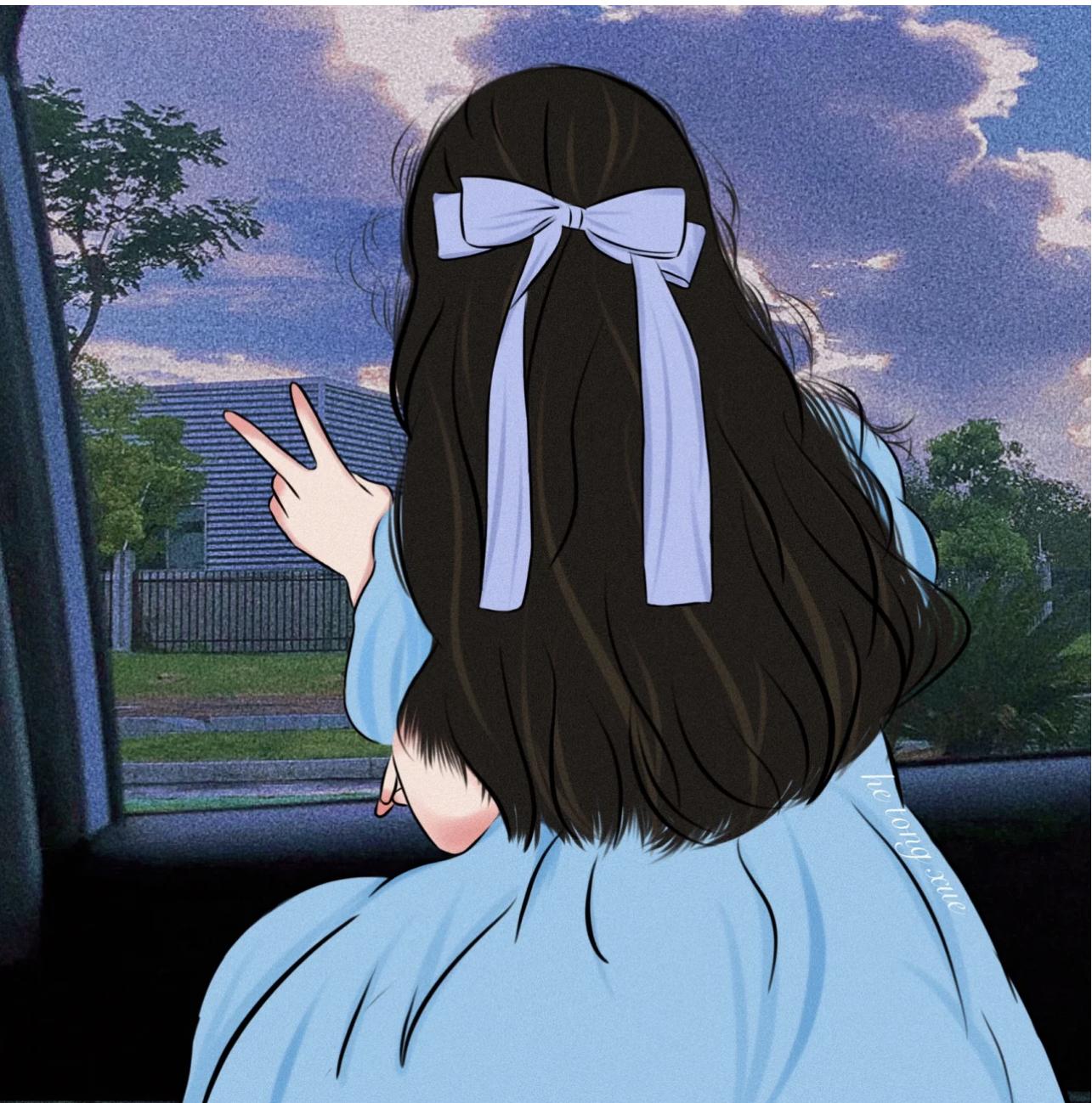 闺蜜头像一人一半两张漫画可爱,闺蜜头像真人仙气高颜值高马尾