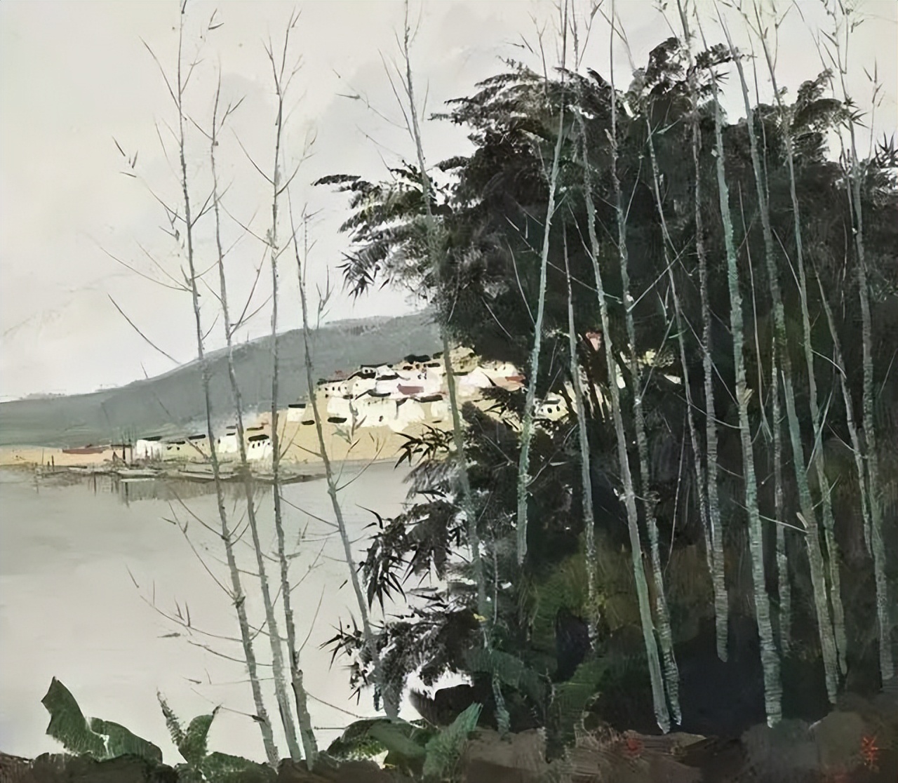 画画难画,吴冠中的竹画作品欣赏