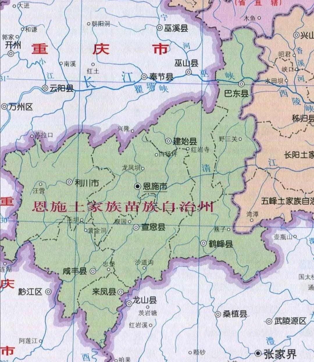 恩施市旅游地图,恩施5-6天旅游地图