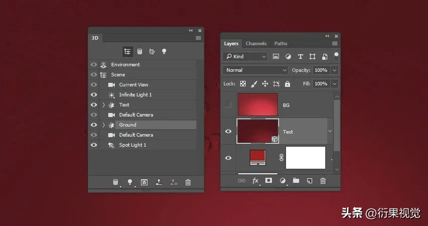 ps怎么做立体空心圆柱效果,ps文字贴合在圆柱上面
