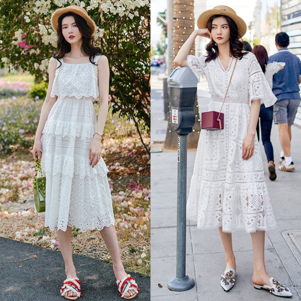 怎样把白裙子穿好看,白裙子粉鞋子穿搭