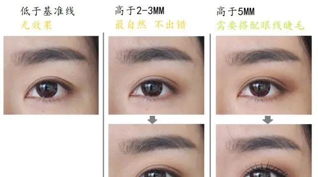 内双眼型往下看,眼眉距离近内双怎么画截断式眼影