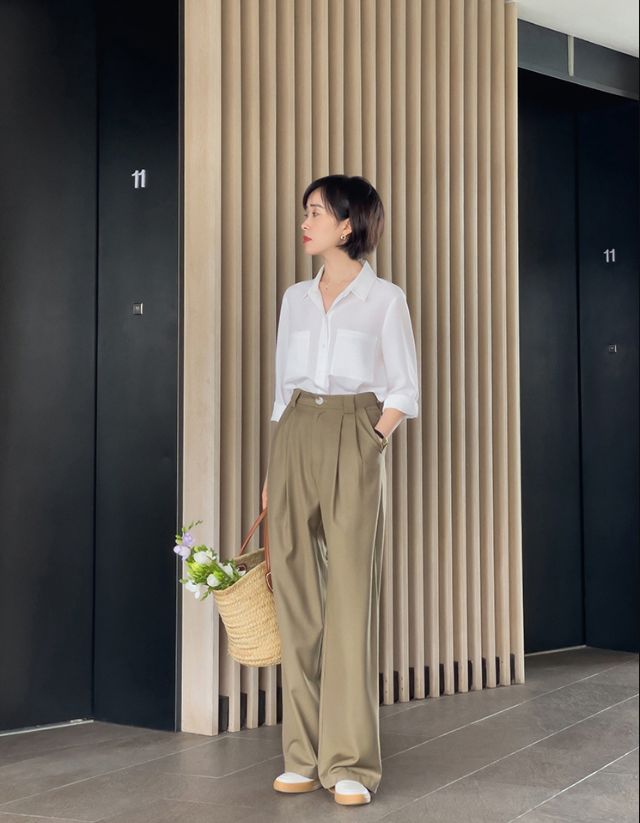 阔腿裤平底鞋如何搭配,阔腿裤平底鞋