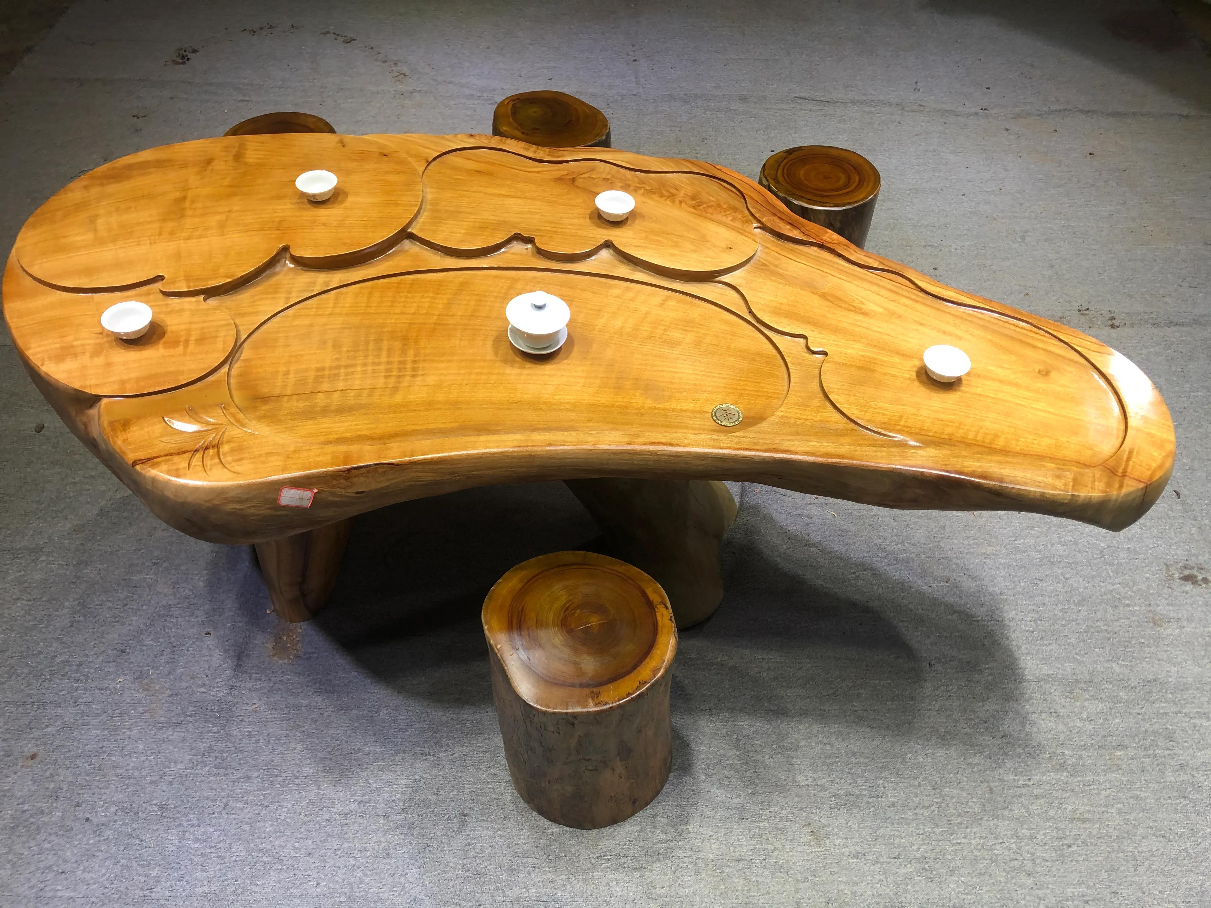 原木树根茶几茶台一体,香樟木小茶台茶几