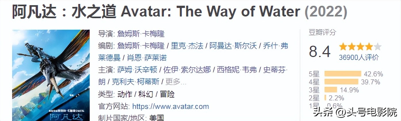 豆瓣8.4开分！揭秘《阿凡达2》主角：73岁奶奶演少女，70岁演反派