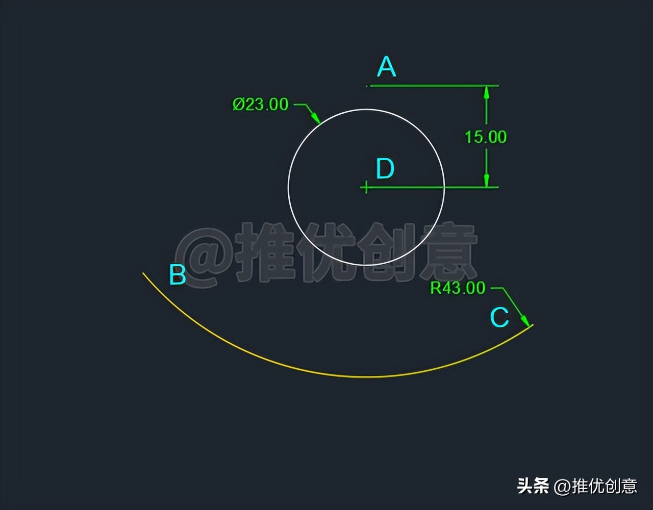 cad圆弧起点端点圆心画法,cad2007画指定圆心端点的圆弧