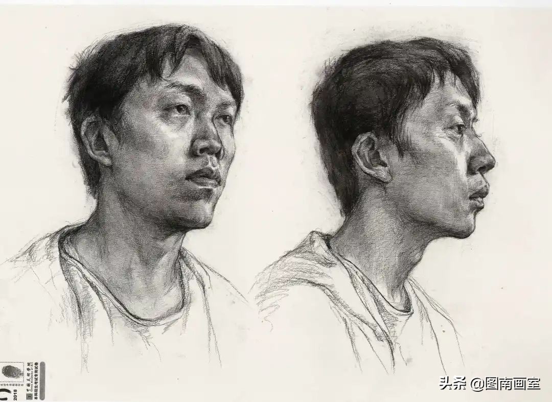 中国美术学院素描头像高分作品,全国素描高分作品