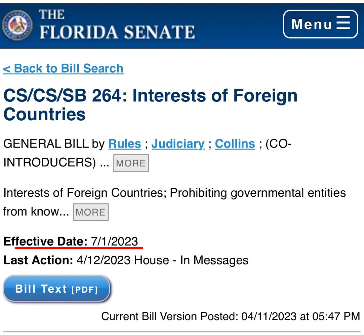 中国人已在美国佛罗里达州买的房将会被没收?快来看法案原文