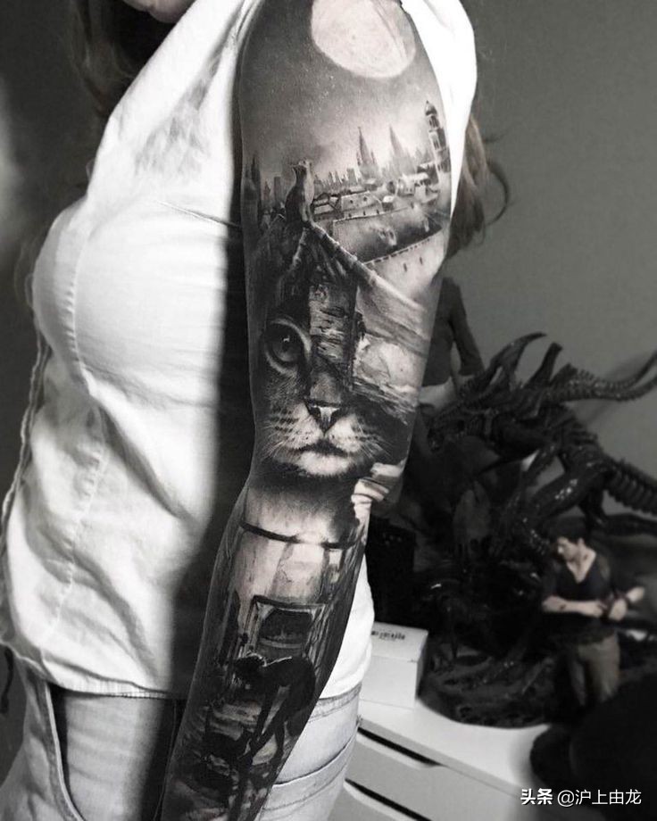 猫咪纹身图案设计,猫咪纹身图片小图案