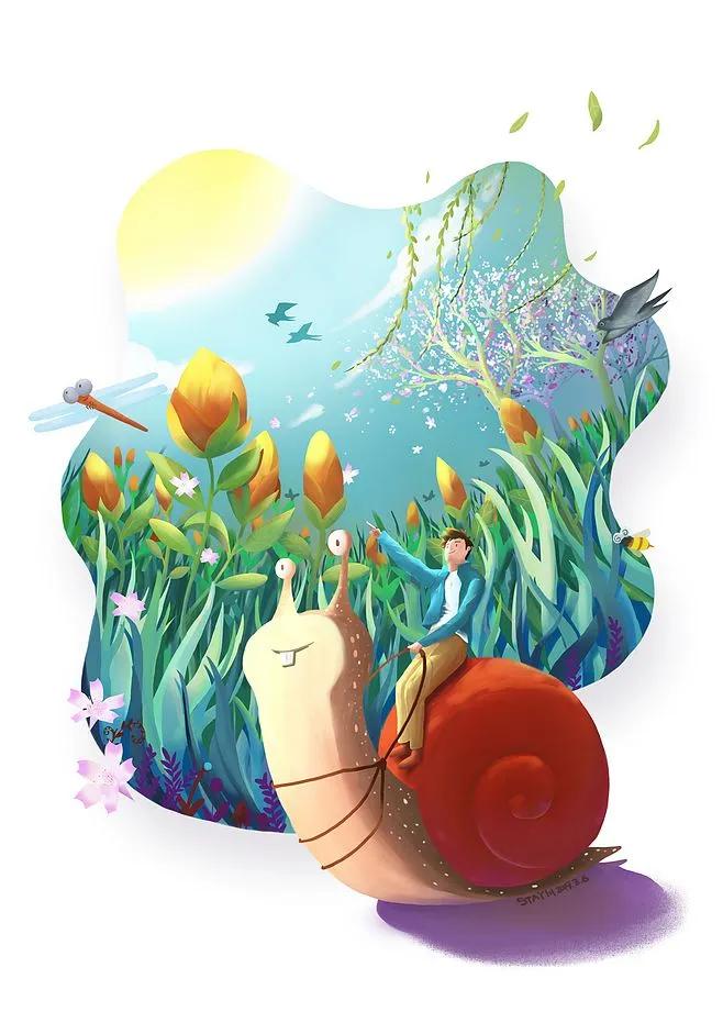 蜗牛高清壁纸4k全屏,蜗牛唯美动画壁纸