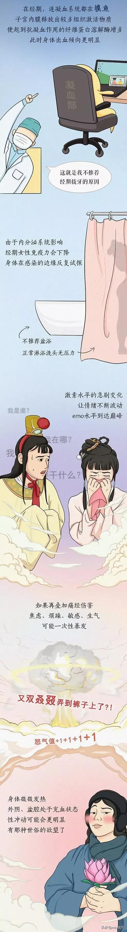 女生大姨妈科普漫画,女生来大姨妈有多疼漫画