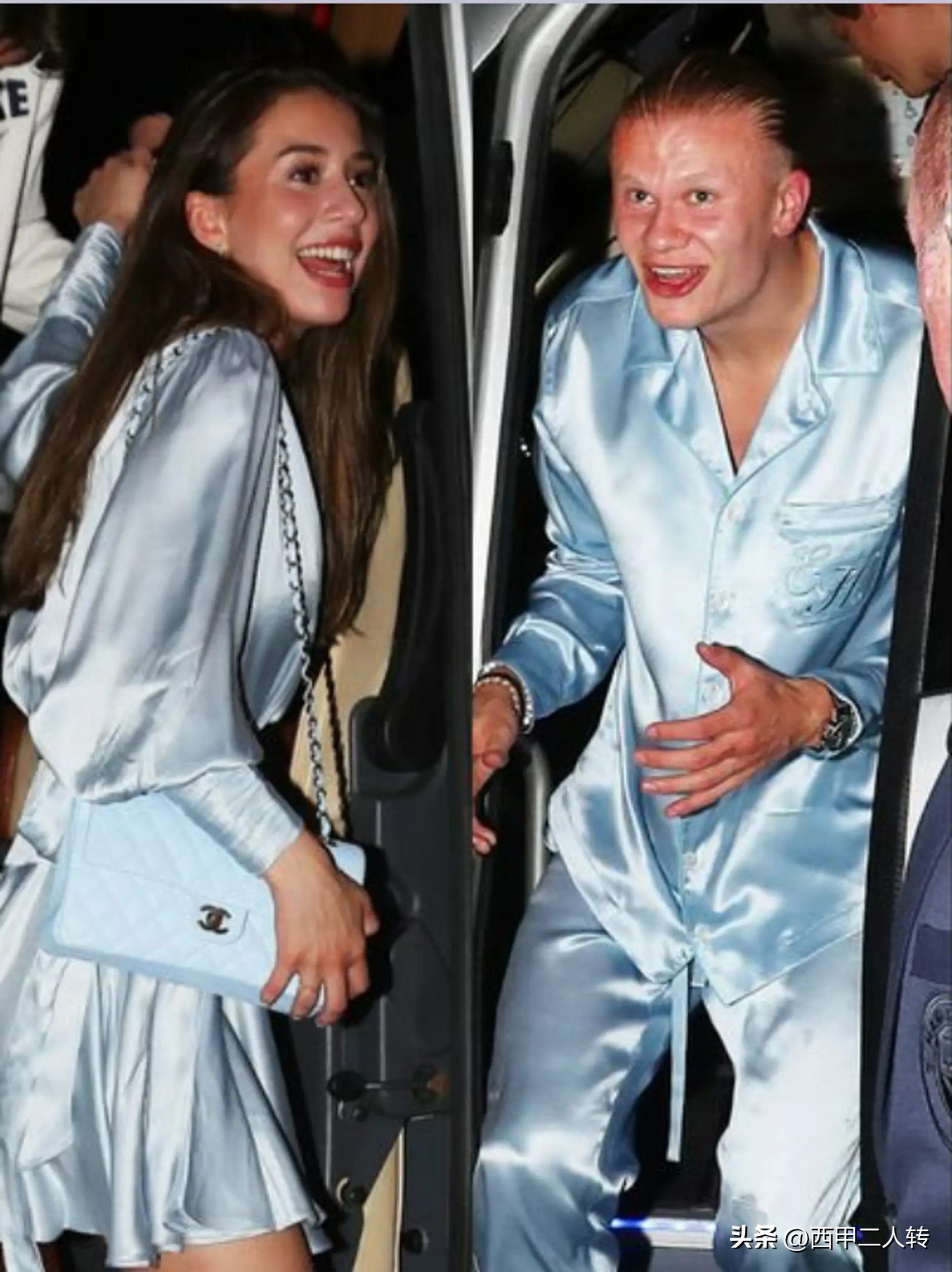 曼城夺冠派对哈兰德和女友,曼城球员开派对庆祝