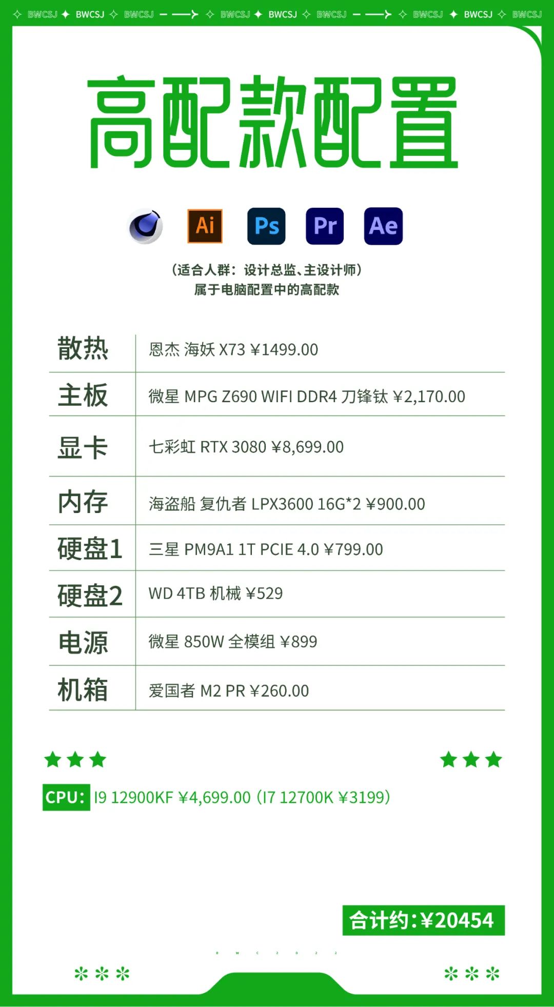 2022年设计师电脑配置,2022年设计师电脑配置推荐