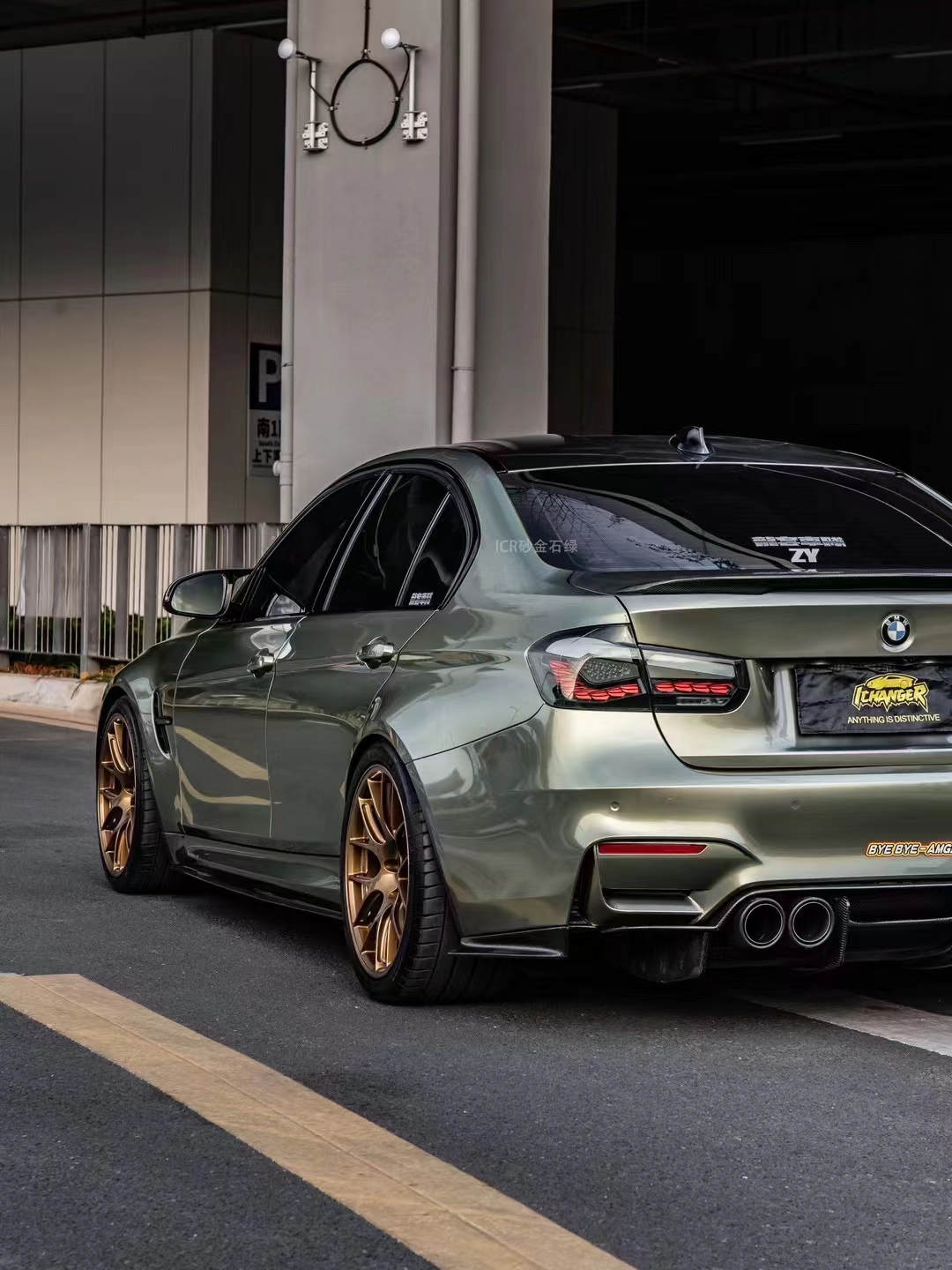 宝马m3改色膜水晶纳多灰,icr砂金石绿