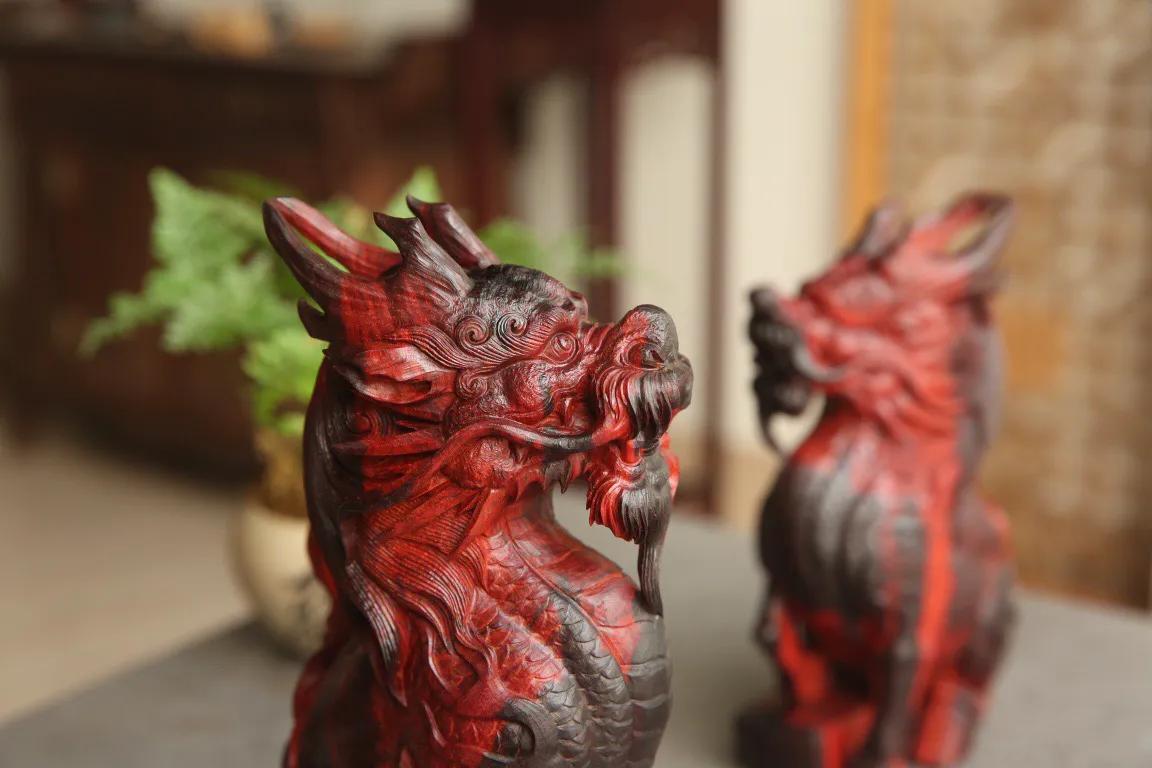 印度小叶紫檀麒麟手把件,印度小叶紫檀麒麟