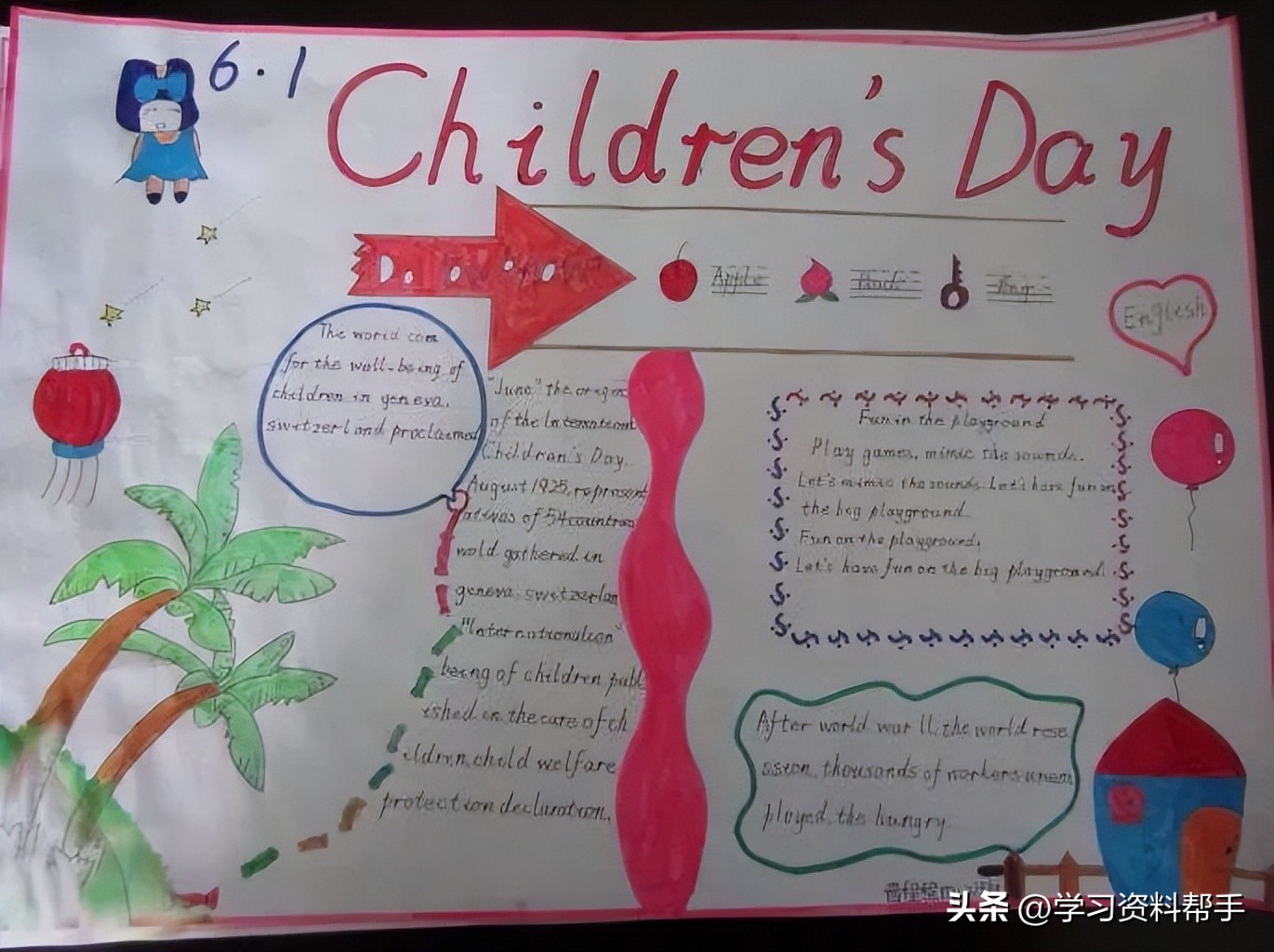 六一英语手抄报内容,六一儿童节英语手抄报内容短文