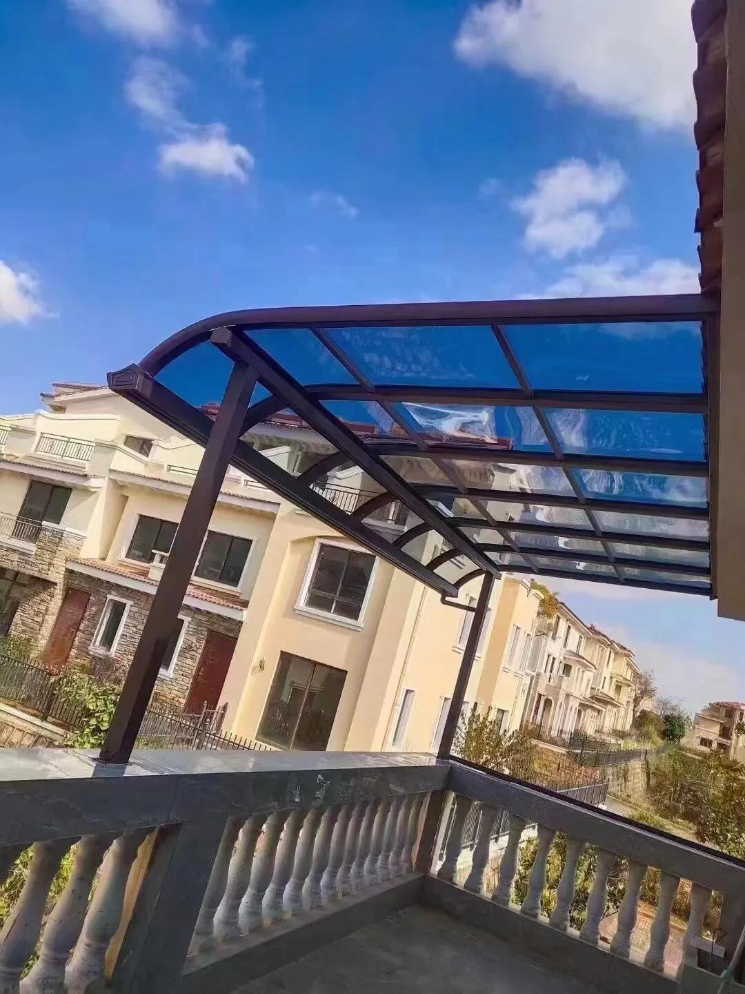 雨棚遮阳聚碳酸酯板,聚碳酸酯板雨棚下雨天响声