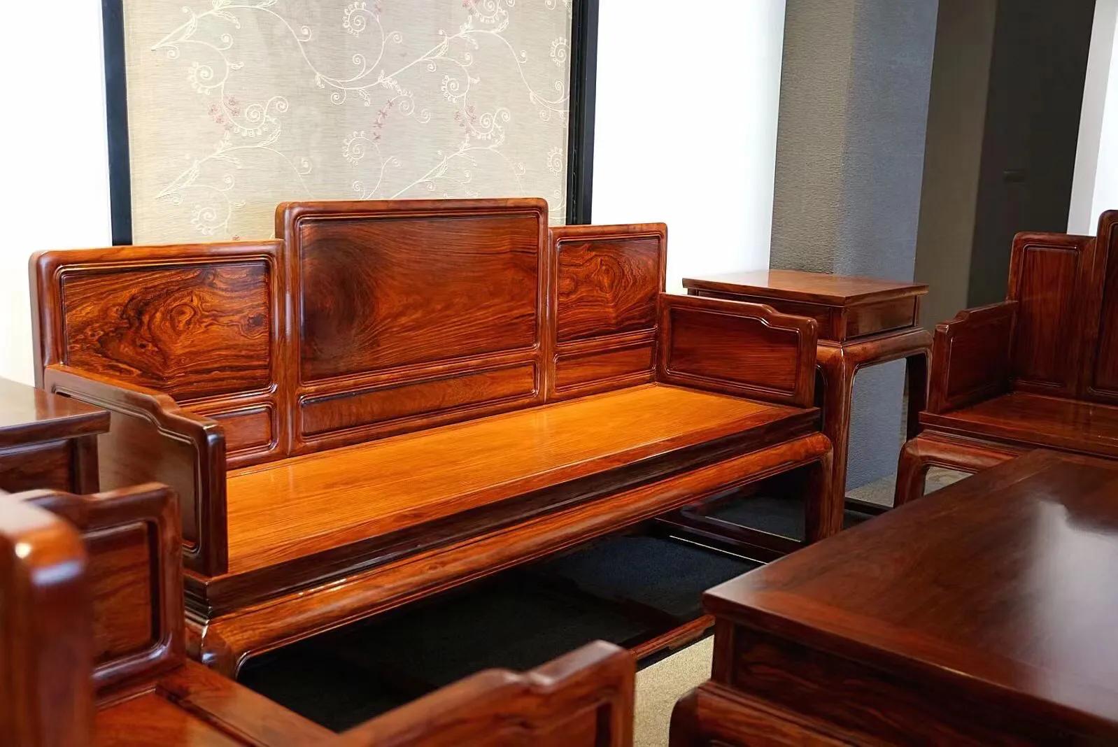 民国时期的黄花梨沙发图片,越南黄花梨沙发六件套拍卖
