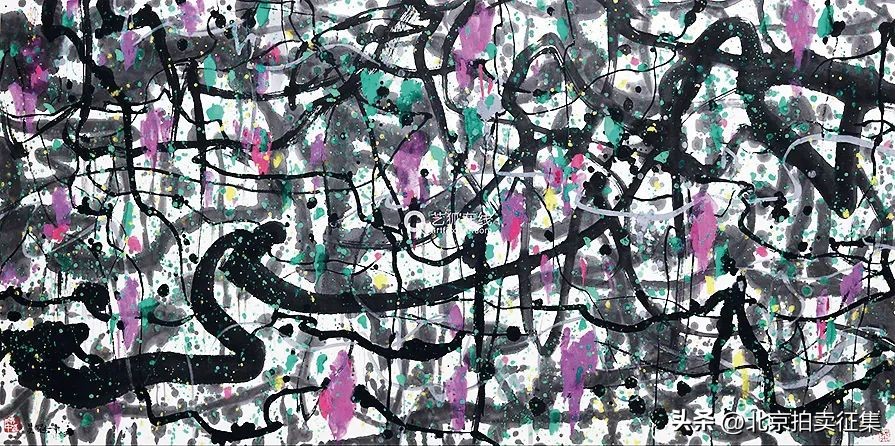 嘉德拍卖现场吴冠中作品,吴冠中黑白水墨画拍卖