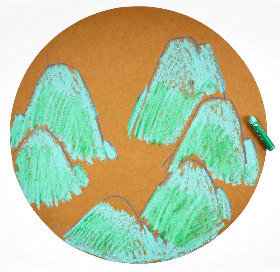 怎么用油画棒画千里江山图局部,千里江山图的河怎么用油画棒画