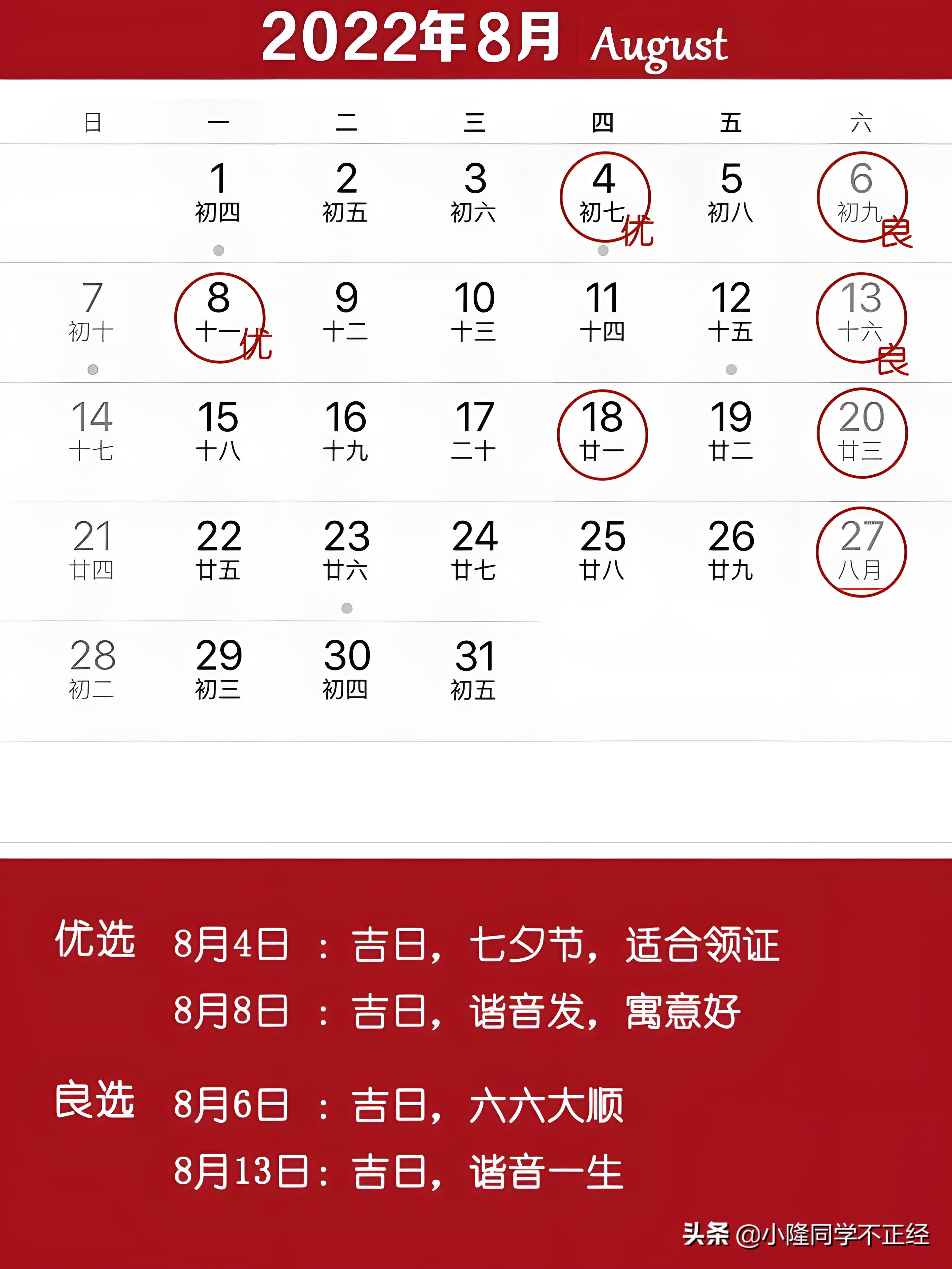 2022年最旺的领证吉日,2022年属鸡领证吉日查询一览表