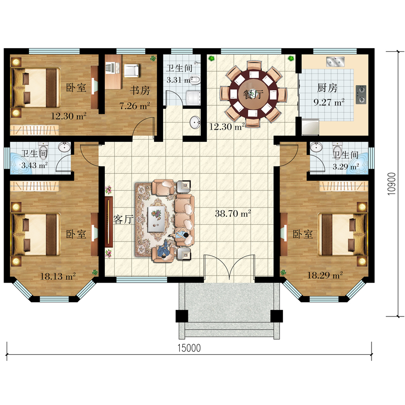 一层半层小别墅新款农村自建房,农村自建房一层别墅设计最新款
