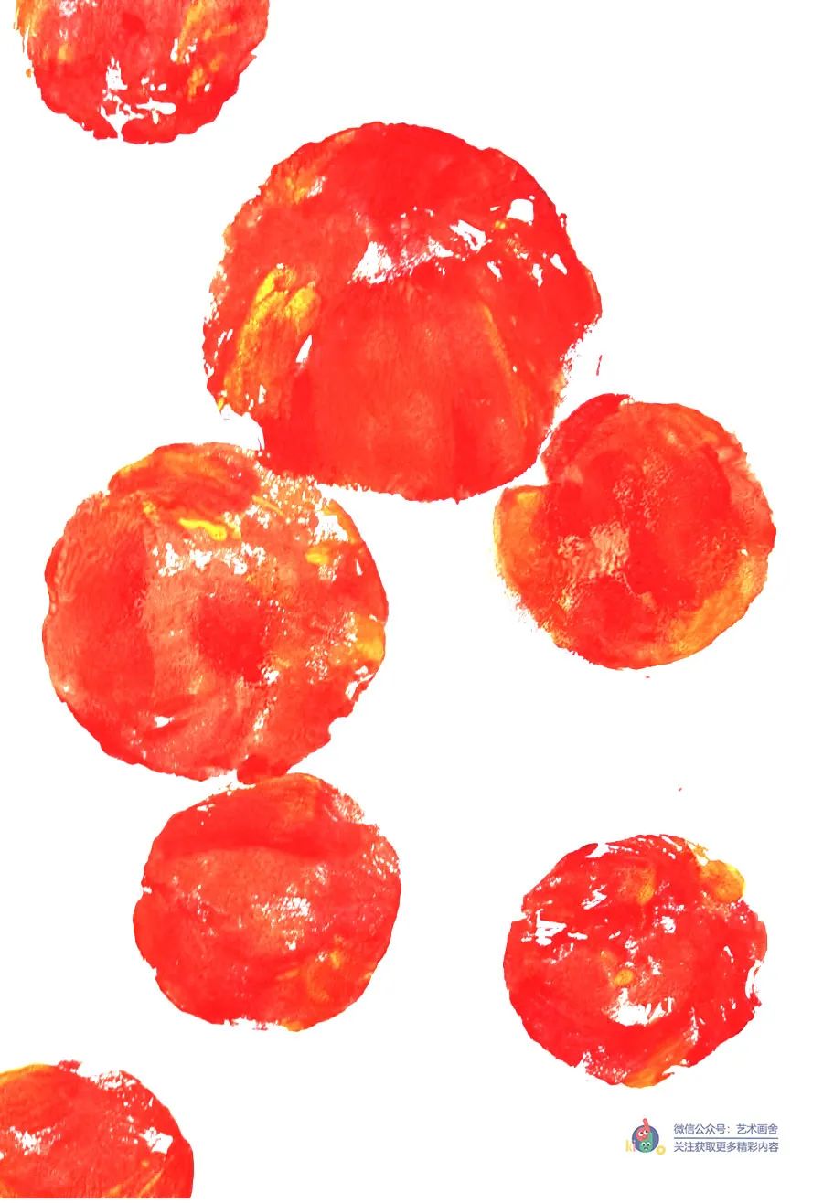 儿童拓印画简单又漂亮创意画,拓印石榴画法儿童画