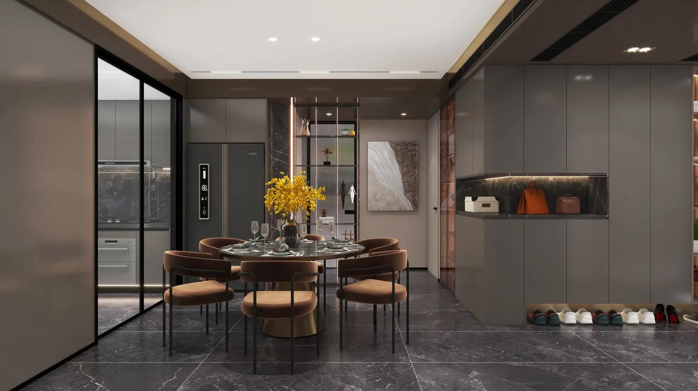 家装风格效果图大全轻奢110平,轻奢风格家装餐厅平面图