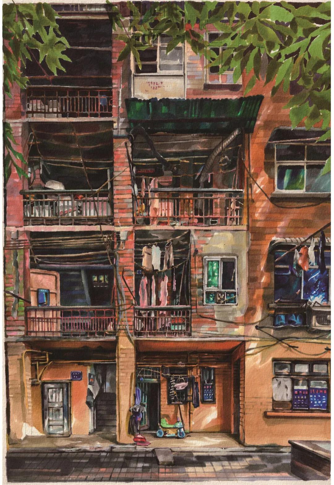 马克笔手绘风景重庆,东北一小伙手绘魔性地图