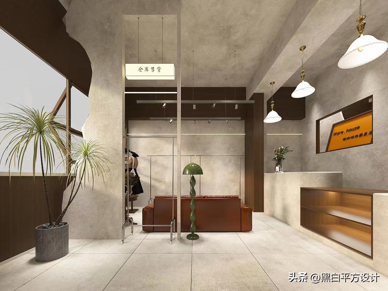 极简风女装店设计图,潮流女装店设计效果图