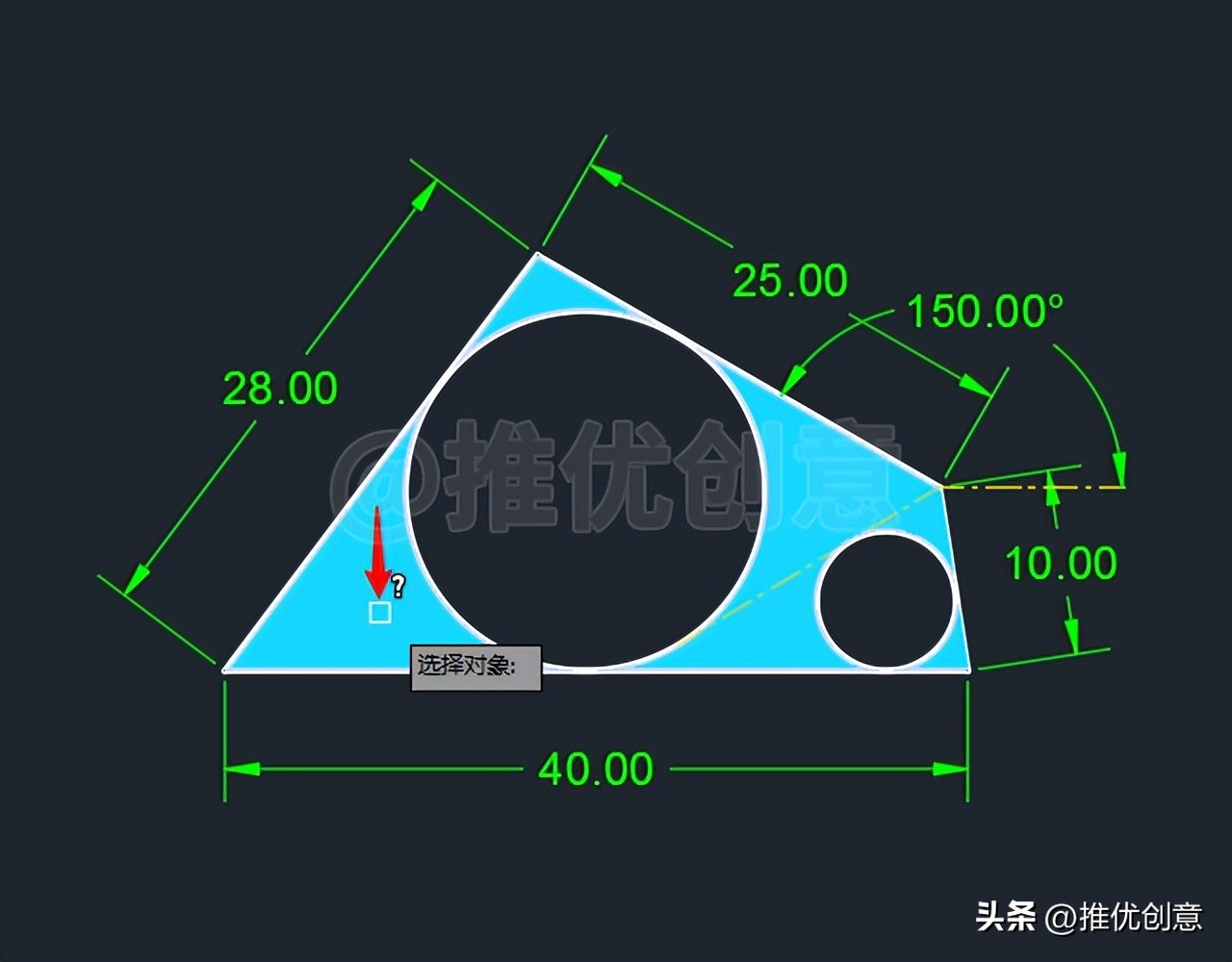 利用多边形作辅助绘制圆弧cad教程,cad平行四边形画图教程