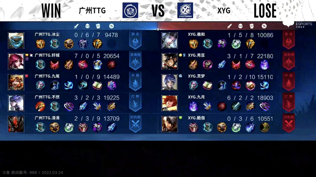 KPL春季赛XYG击败VG,kpl春季赛ttg对战xyg