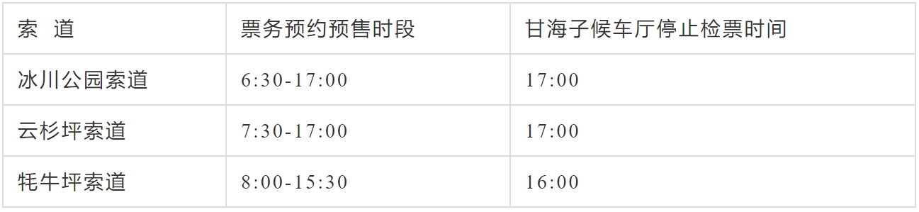 玉龙雪山索道几点开始运行,玉龙雪山索道运营时间