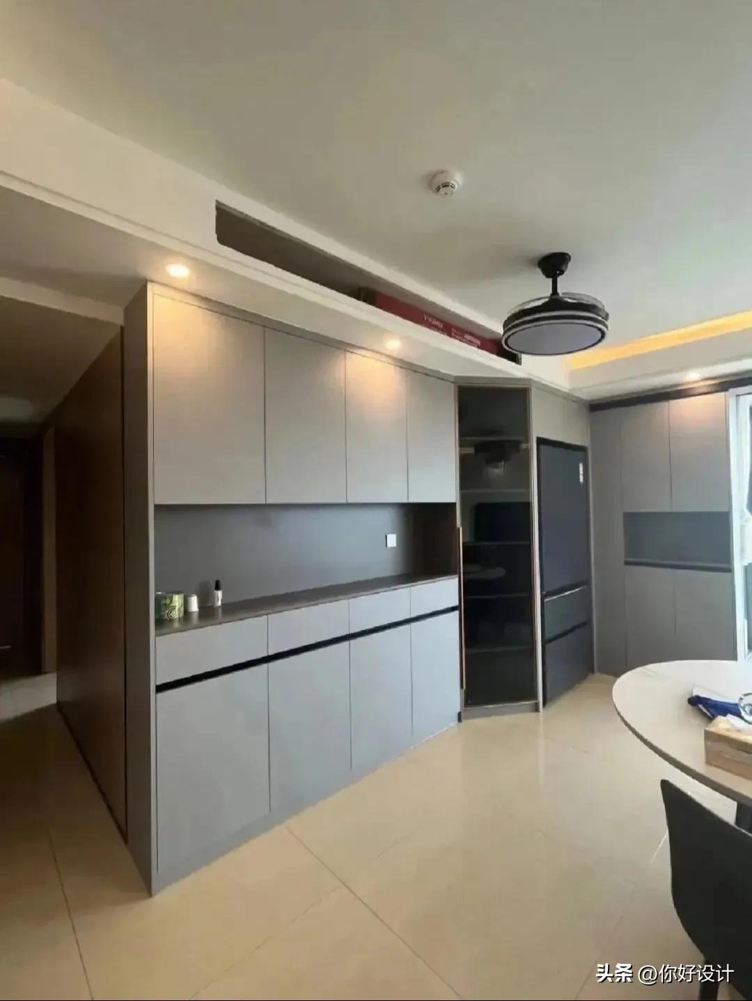 斜角冰箱柜子高级设计,冰箱柜设计效果图大全