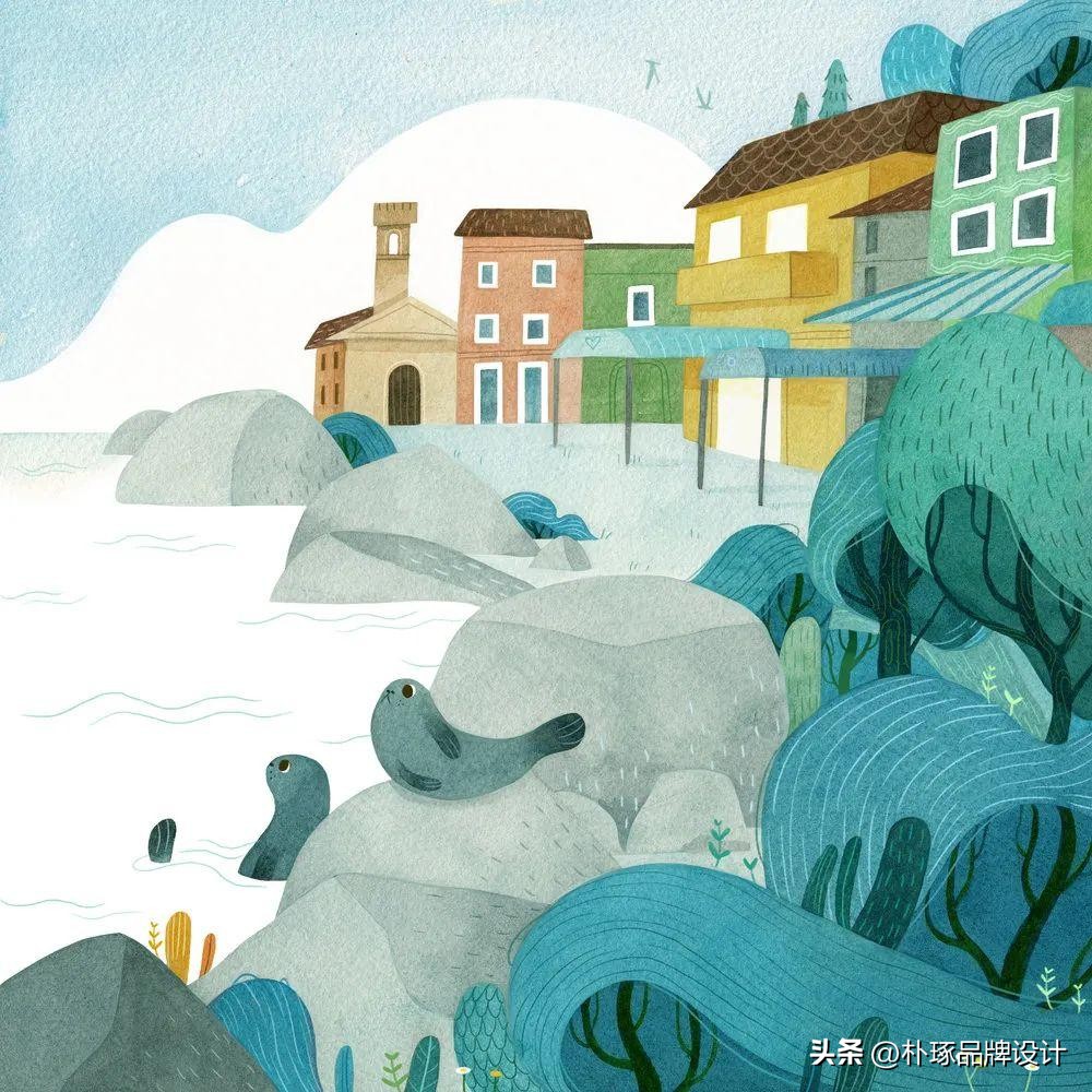 有深度意境的插画,如此清新淡雅的插画太有美感了