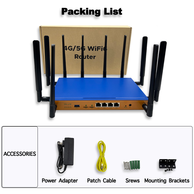 三层网络备份、5G双SIM卡双模组WIFI6路由器---HC952