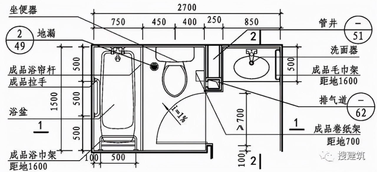 四个平方的卫生间如何布局,卫生间各种设计布局