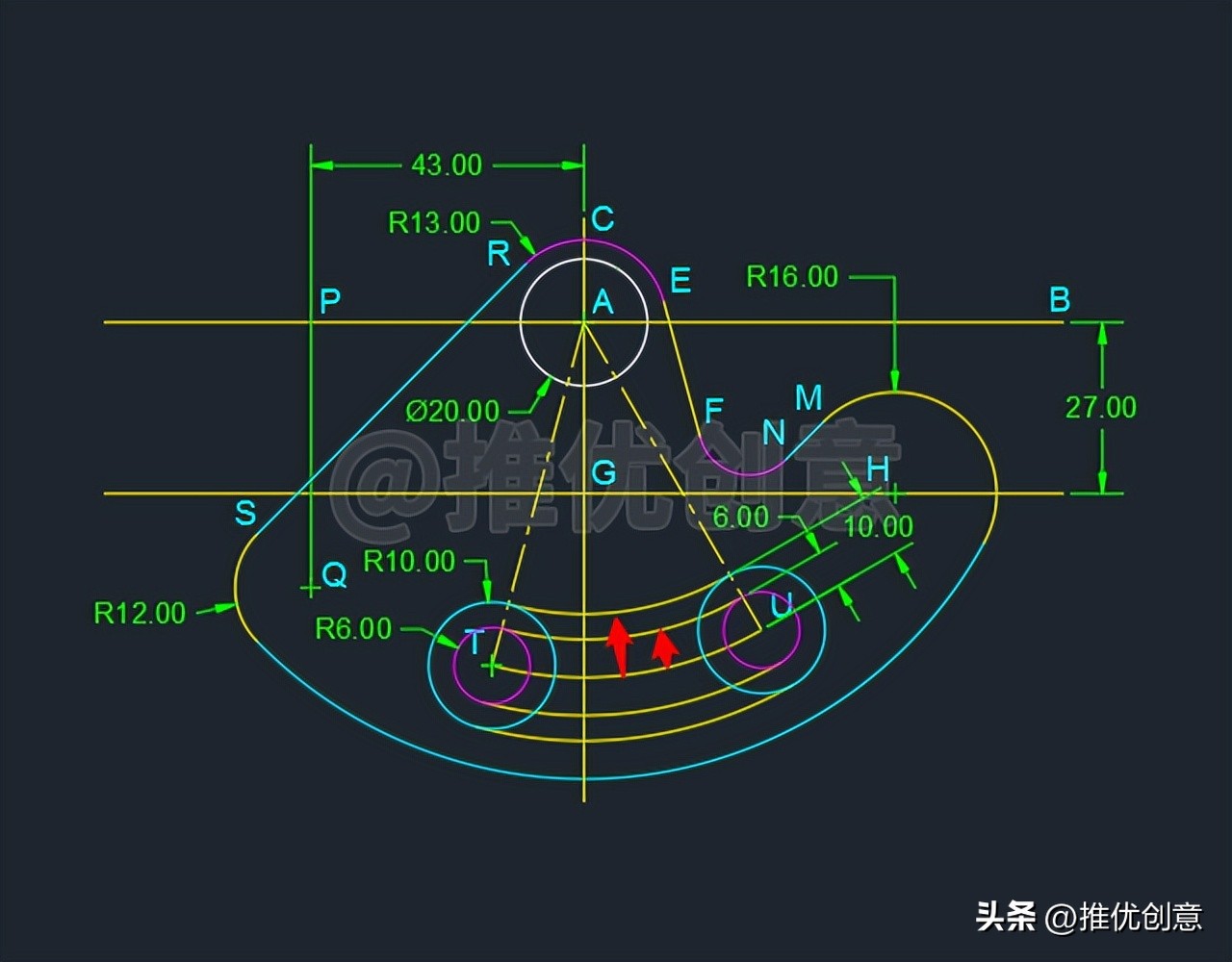 cadr22圆弧的绘制,cad2007怎么画r10的圆弧