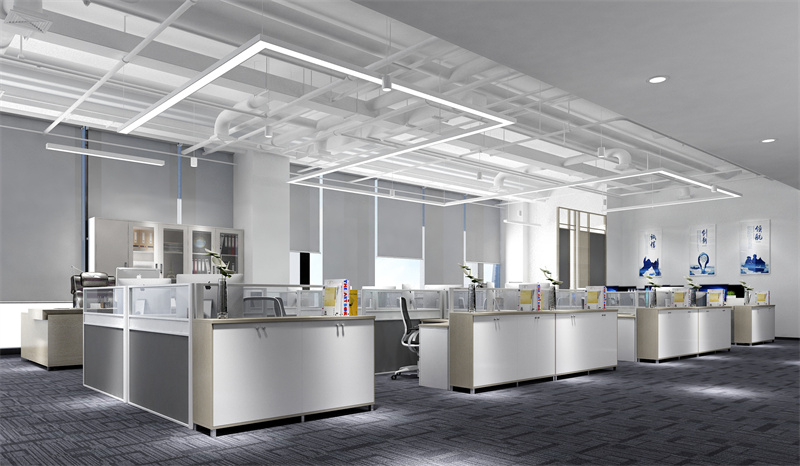 装修效果图现代简约办公室200平方,办公室简单真实装修效果图