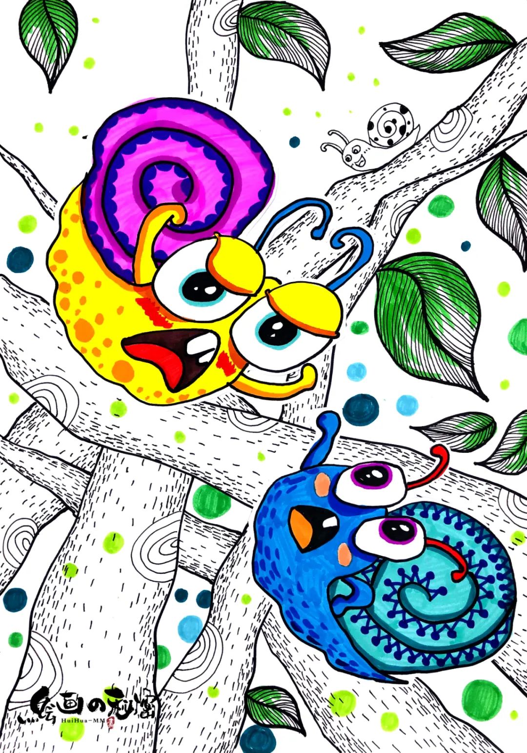 生气的蜗牛,宝宝蜗牛和水牛吵架打架