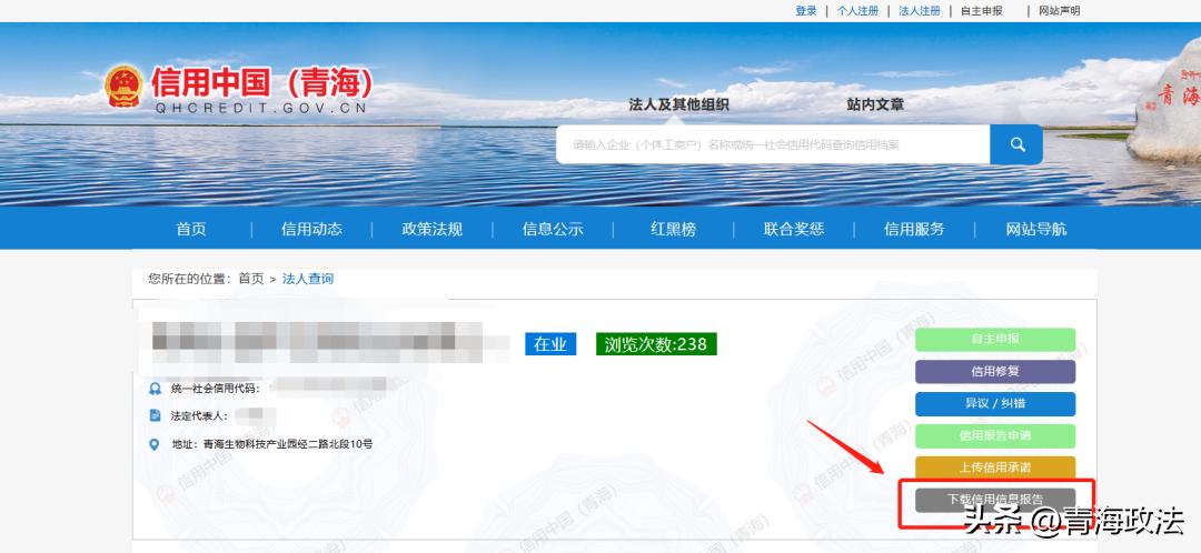 指引来啦！青海省法人、自然人公共信用信息报告如何查询？