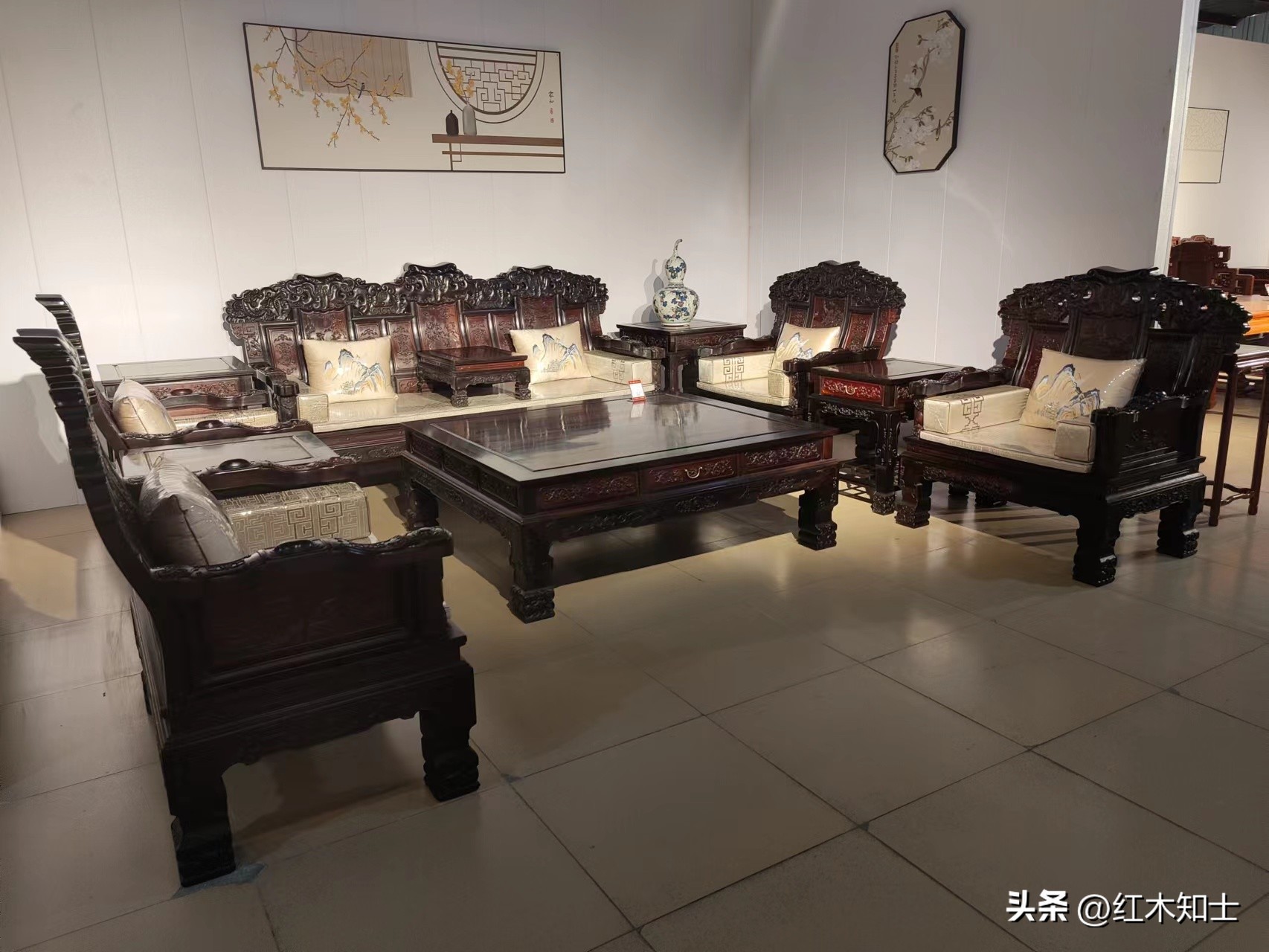 老挝大红酸枝独板沙发价格,老挝大红酸枝战国沙发价格