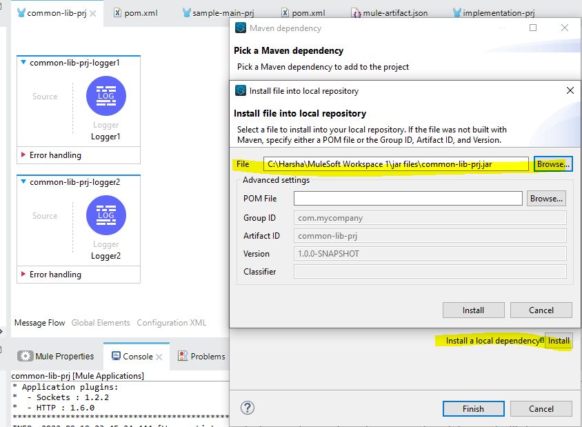 如何在Mule4中配置通用流程以重用通用功能